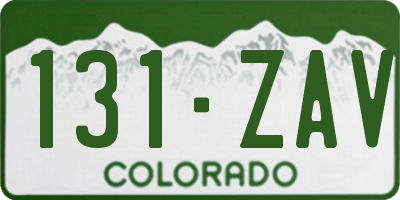 CO license plate 131ZAV