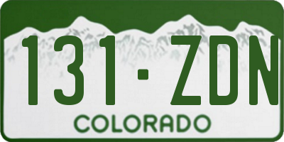 CO license plate 131ZDN