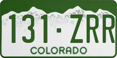 CO license plate 131ZRR