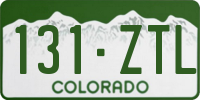 CO license plate 131ZTL