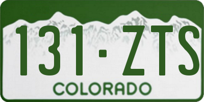 CO license plate 131ZTS