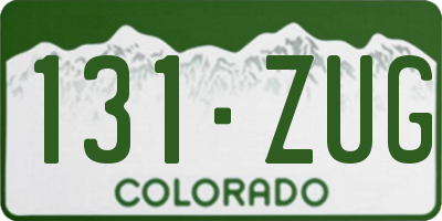 CO license plate 131ZUG