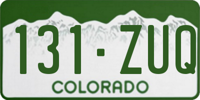 CO license plate 131ZUQ