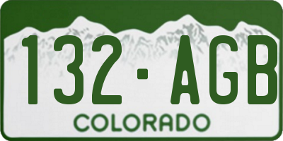 CO license plate 132AGB