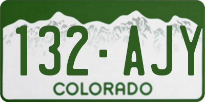CO license plate 132AJY