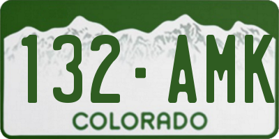 CO license plate 132AMK