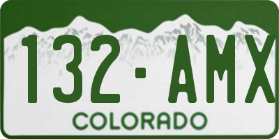 CO license plate 132AMX