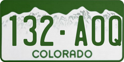 CO license plate 132AOQ