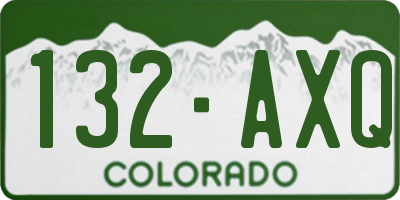 CO license plate 132AXQ