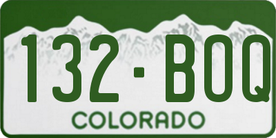 CO license plate 132BOQ