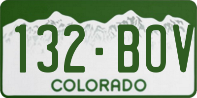 CO license plate 132BOV