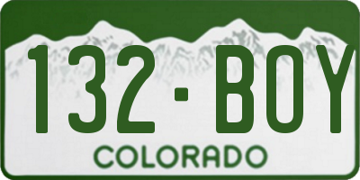 CO license plate 132BOY