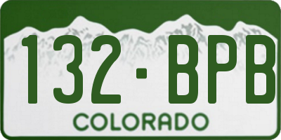 CO license plate 132BPB