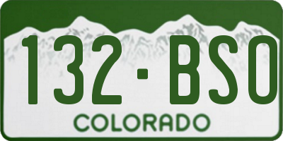 CO license plate 132BSO