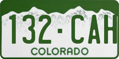 CO license plate 132CAH