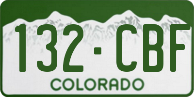 CO license plate 132CBF