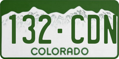 CO license plate 132CDN