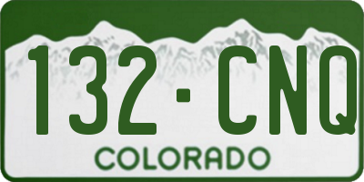 CO license plate 132CNQ