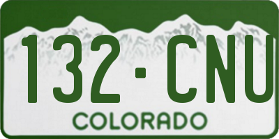 CO license plate 132CNU
