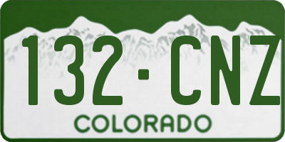 CO license plate 132CNZ