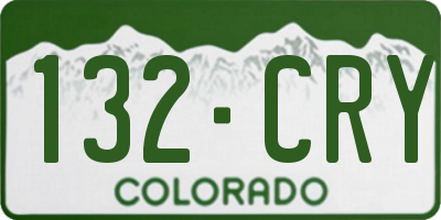 CO license plate 132CRY