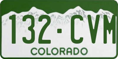CO license plate 132CVM