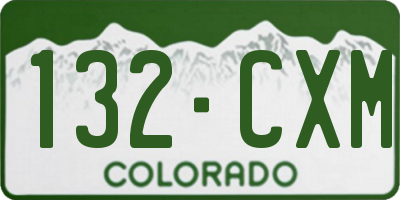 CO license plate 132CXM