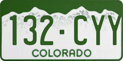CO license plate 132CYY
