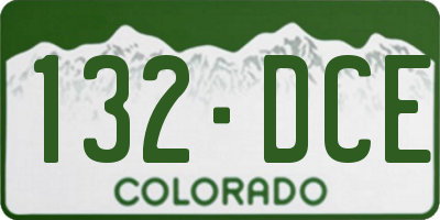CO license plate 132DCE