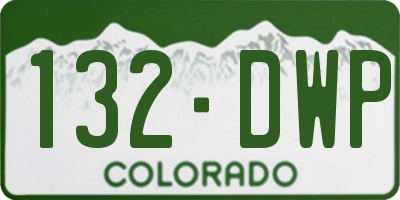 CO license plate 132DWP