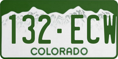 CO license plate 132ECW