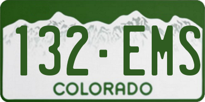 CO license plate 132EMS