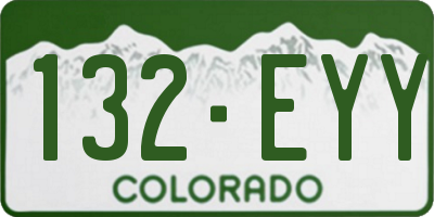 CO license plate 132EYY