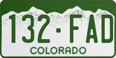 CO license plate 132FAD