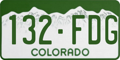 CO license plate 132FDG