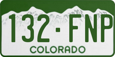 CO license plate 132FNP