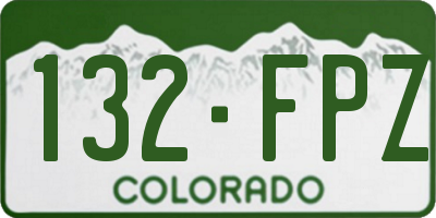CO license plate 132FPZ