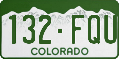CO license plate 132FQU