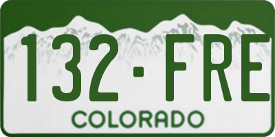 CO license plate 132FRE