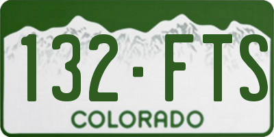 CO license plate 132FTS