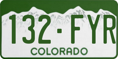 CO license plate 132FYR