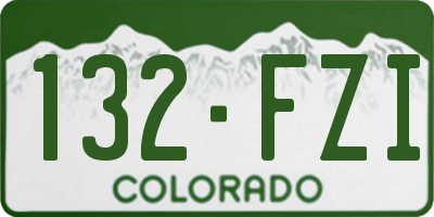 CO license plate 132FZI