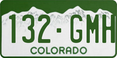 CO license plate 132GMH