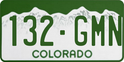 CO license plate 132GMN
