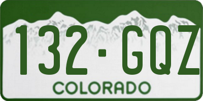 CO license plate 132GQZ