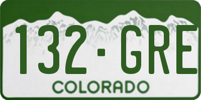 CO license plate 132GRE