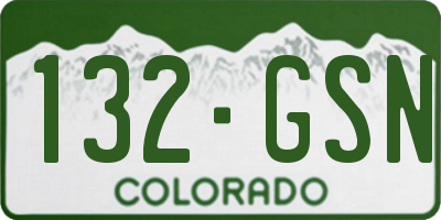 CO license plate 132GSN