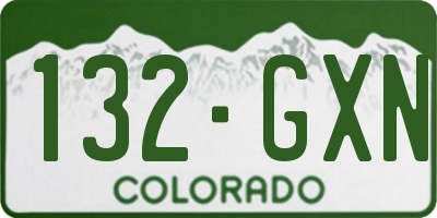 CO license plate 132GXN