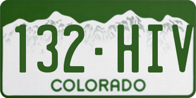 CO license plate 132HIV