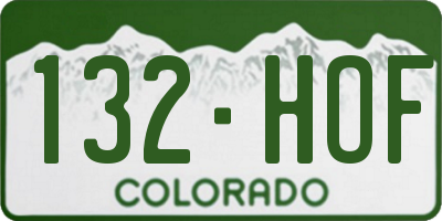 CO license plate 132HOF